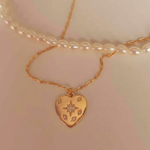 VILZSTUDIOS Heart coin pendant necklace in layered design