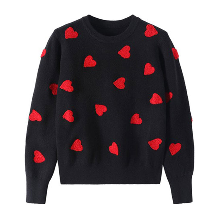 VILZSTUDIOS Retro heart print knit sweater from VILZSTUDIOS