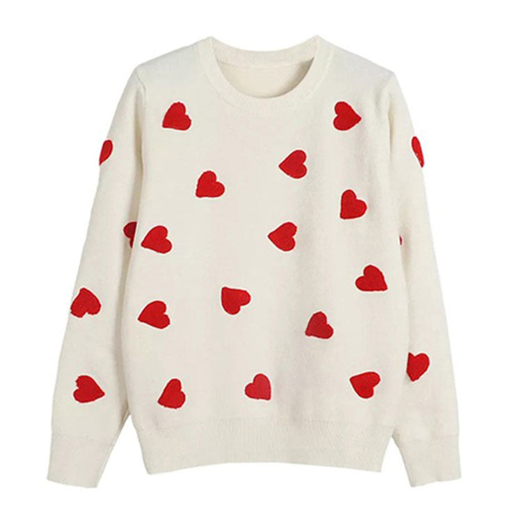 VILZSTUDIOS Retro heart print knit sweater from VILZSTUDIOS