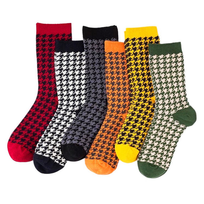 VILZSTUDIOS Stylish houndstooth socks for everyday wear