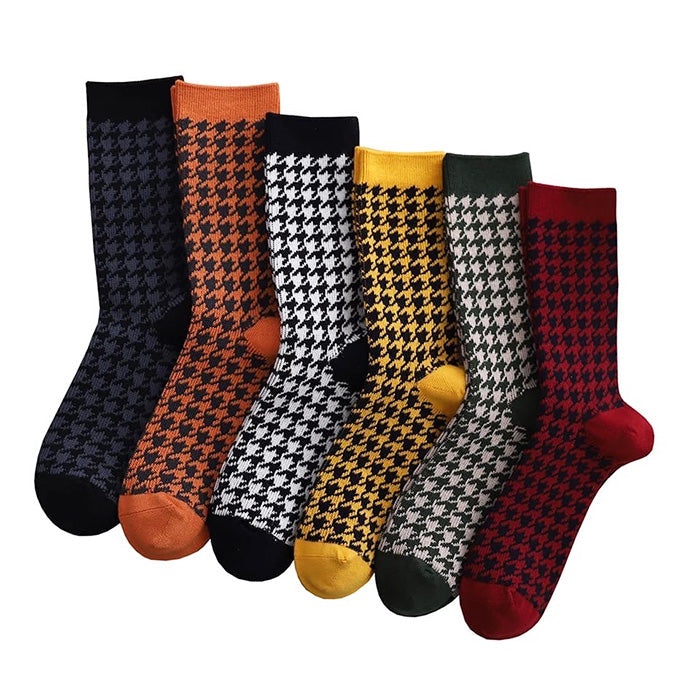 VILZSTUDIOS Stylish houndstooth socks for everyday wear