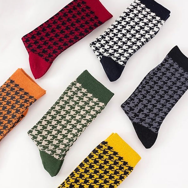 VILZSTUDIOS Stylish houndstooth socks for everyday wear