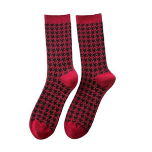 VILZSTUDIOS Stylish houndstooth socks for everyday wear