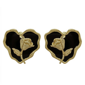 VILZSTUDIOS Retro inspired floral heart earrings