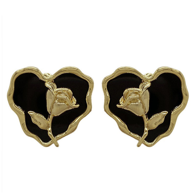 VILZSTUDIOS Retro inspired floral heart earrings