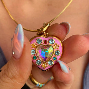 VILZSTUDIOS Stylish pendant necklace with colorful zircon stones