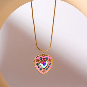 VILZSTUDIOS Stylish pendant necklace with colorful zircon stones