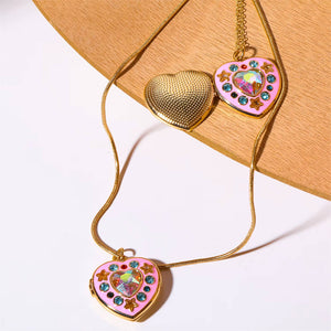 VILZSTUDIOS Stylish pendant necklace with colorful zircon stones