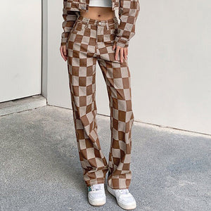 VILZSTUDIOS Retro patterned denim jeans for streetwear style