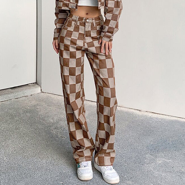 VILZSTUDIOS Retro patterned denim jeans for streetwear style