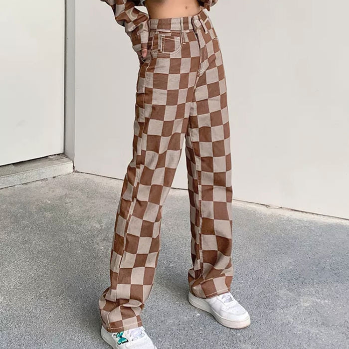 VILZSTUDIOS Retro patterned denim jeans for streetwear style