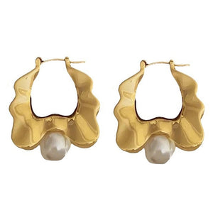VILZSTUDIOS Curvy earrings with pearls for stylish accessories