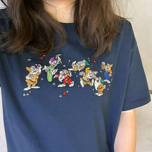 VILZSTUDIOS Embroidered dwarfs navy blue t-shirt from VILZSTUDIOS