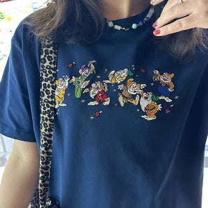 VILZSTUDIOS Embroidered dwarfs navy blue t-shirt from VILZSTUDIOS