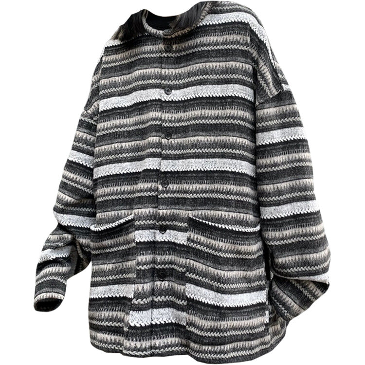 VILZSTUDIOS Retro striped cardigan sweater from VILZSTUDIOS