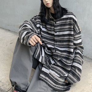 VILZSTUDIOS Retro striped cardigan sweater from VILZSTUDIOS