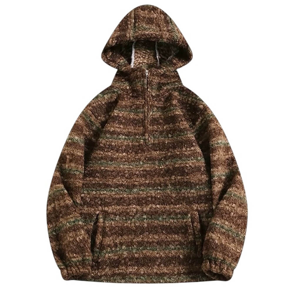 VILZSTUDIOS Retro striped fleece pullover for casual wear