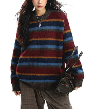 VILZSTUDIOS Striped knit sweater for casual style