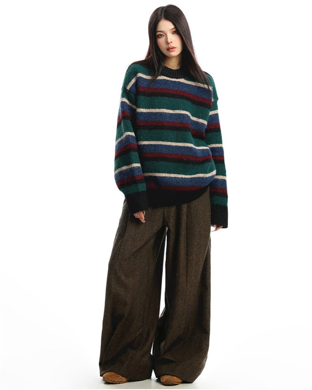 VILZSTUDIOS Striped knit sweater for casual style