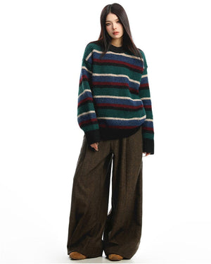VILZSTUDIOS Striped knit sweater for casual style