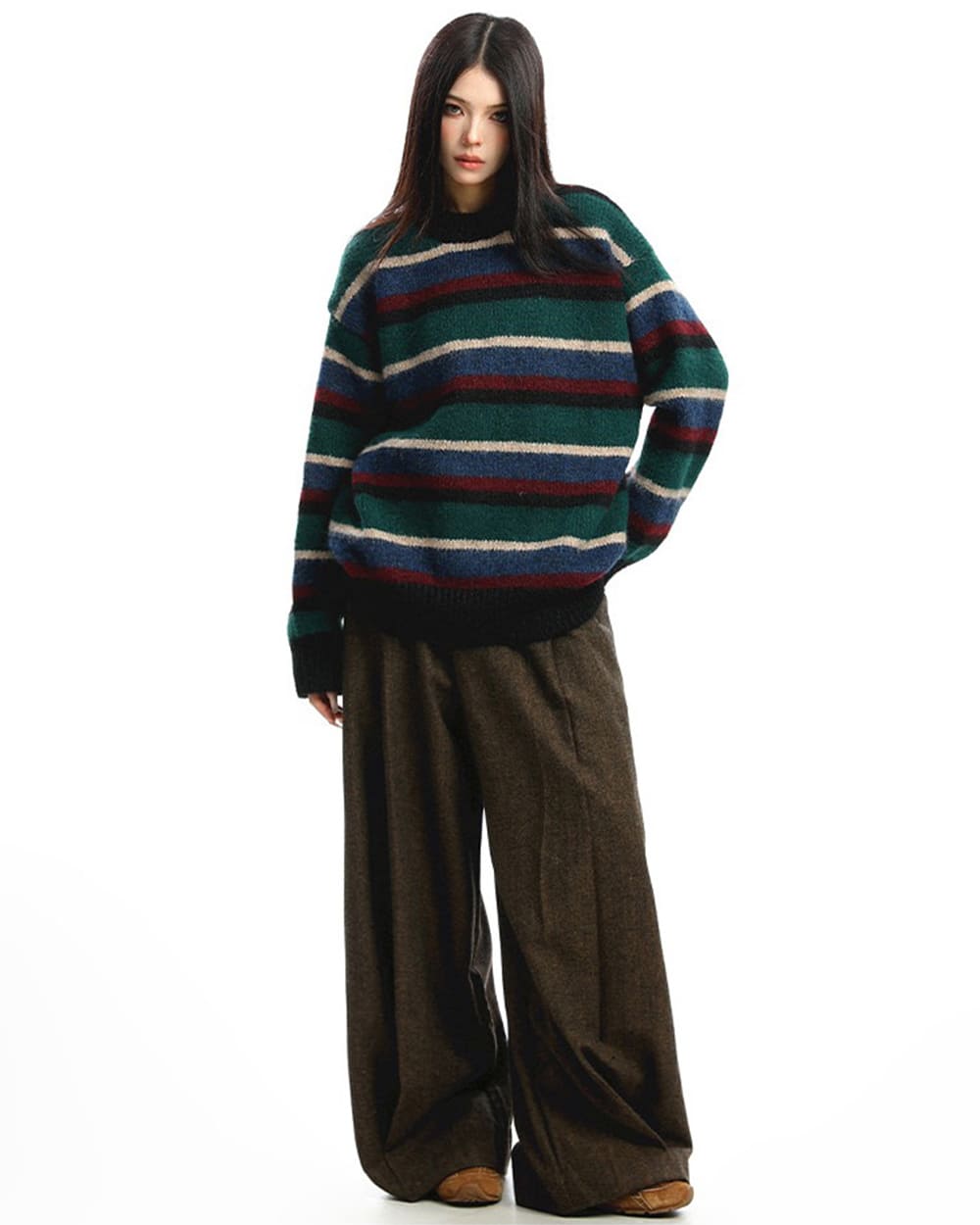 VILZSTUDIOS Striped knit sweater for casual style