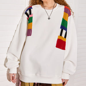 VILZSTUDIOS Oversized sweatshirt with TV static patches