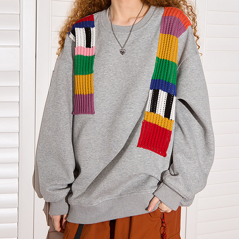 VILZSTUDIOS Oversized sweatshirt with TV static patches