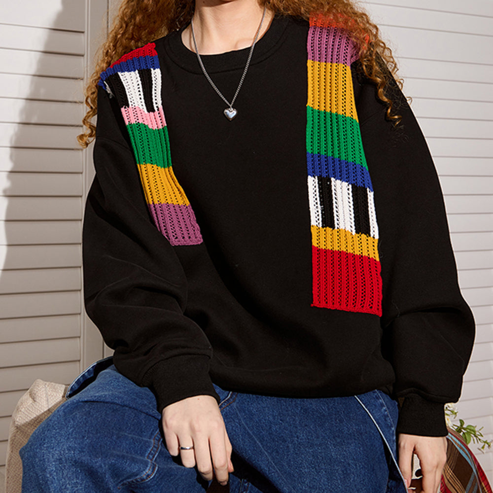 VILZSTUDIOS Oversized sweatshirt with TV static patches