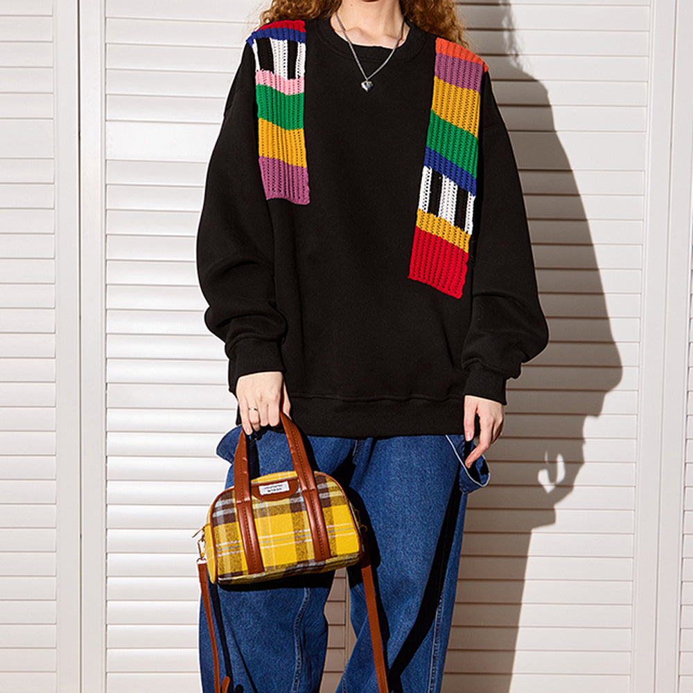 VILZSTUDIOS Oversized sweatshirt with TV static patches