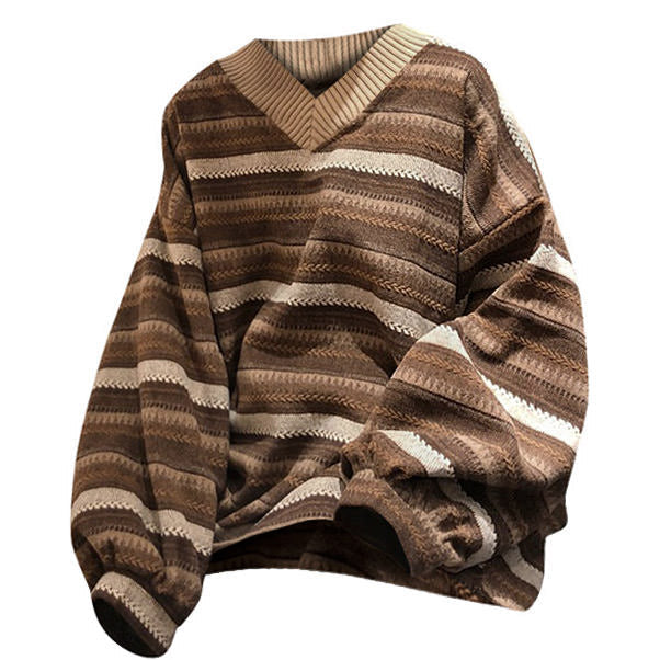 VILZSTUDIOS Retro V-Neck Knit Sweater from VILZSTUDIOS