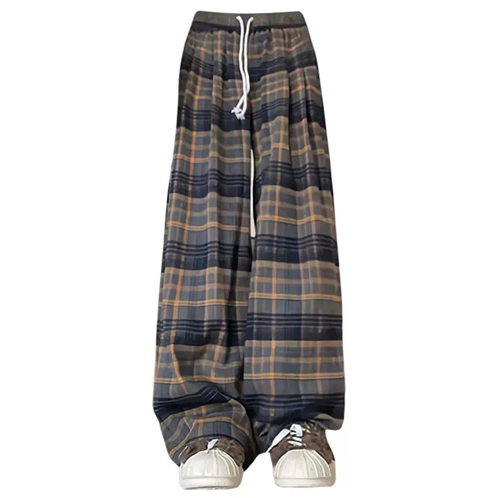 VILZSTUDIOS Stylish wide-leg trousers with plaid pattern
