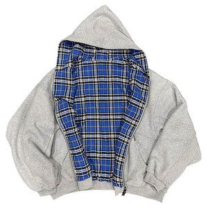 VILZSTUDIOS Reversible hooded jacket with plaid design