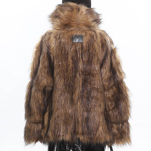 VILZSTUDIOS Reversible fur jacket with vegan leather and fur details