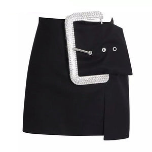 VILZSTUDIOS Rhinestone accented mini skirt from VILZSTUDIOS