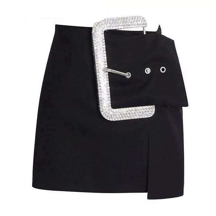 VILZSTUDIOS Rhinestone accented mini skirt from VILZSTUDIOS