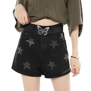 VILZSTUDIOS Stylish butterfly rhinestone buckle belt