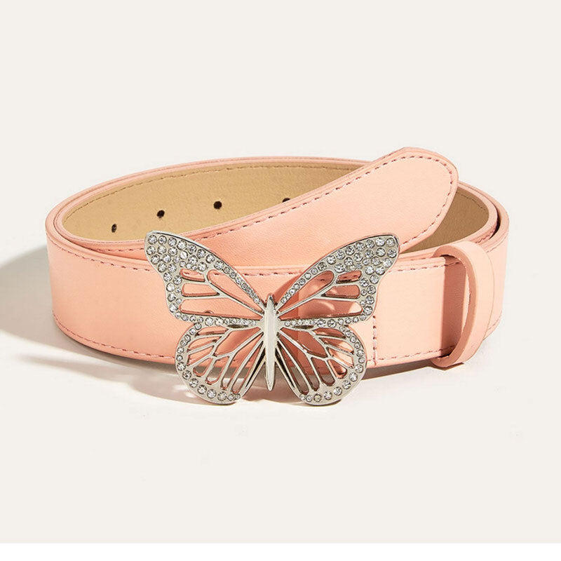 VILZSTUDIOS Stylish butterfly rhinestone buckle belt