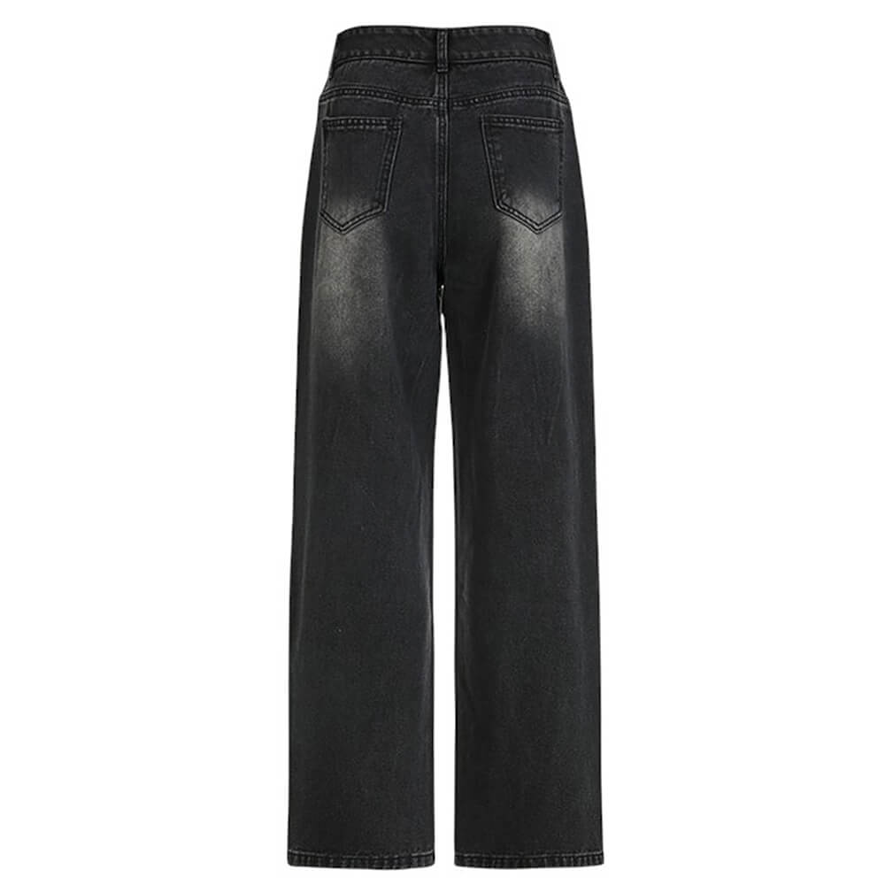 VILZSTUDIOS Rhinestone baggy denim jeans for streetwear fashion