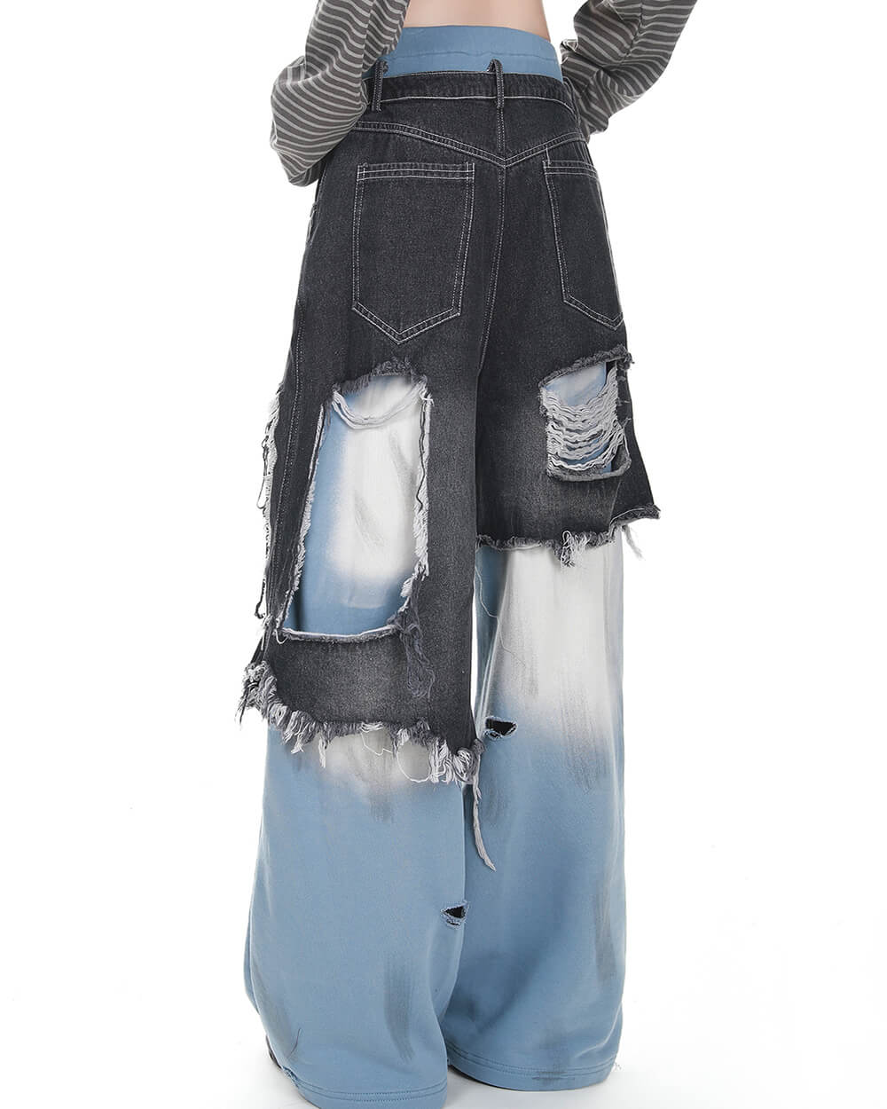 VILZSTUDIOS Layered effect jeans with distressed design