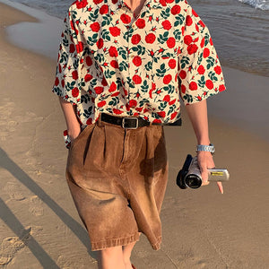 VILZSTUDIOS Rose embroidery relaxed fit shirt from VILZSTUDIOS