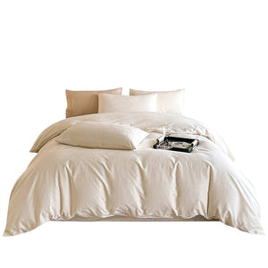 VILZSTUDIOS champagne rose jacquard satin duvet cover set with matching pillowcases