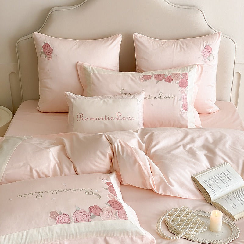 Rose Moon Embroidered Bedding Set