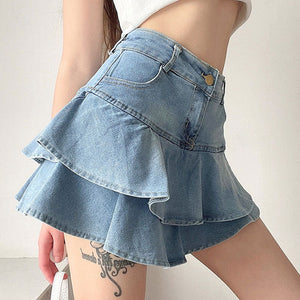 VILZSTUDIOS Ruffled denim skirt from VILZSTUDIOS