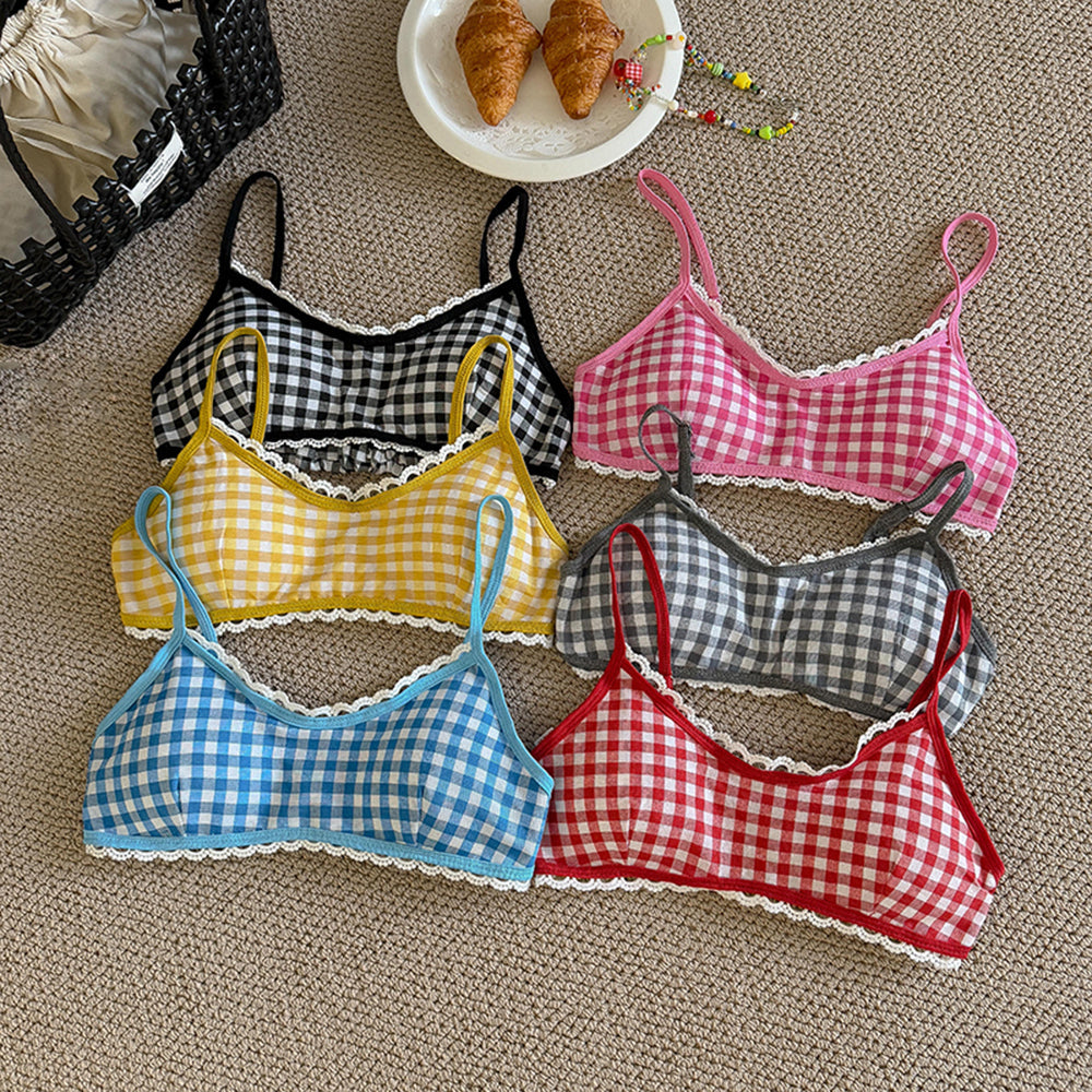 VILZSTUDIOS Ruffled gingham bra top for stylish summer wear
