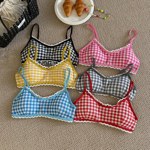 VILZSTUDIOS Ruffled gingham bra top for stylish summer wear
