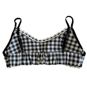 VILZSTUDIOS Ruffled gingham bra top for stylish summer wear