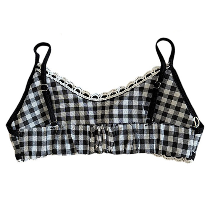 VILZSTUDIOS Ruffled gingham bra top for stylish summer wear