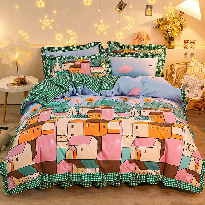 VILZSTUDIOS Bedding set featuring a duvet cover, flat sheet, and pillowcase