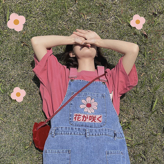 VILZSTUDIOS Sakura stitch dungaree shorts for streetwear fashion