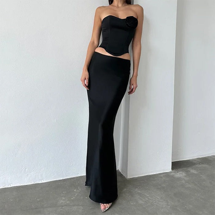 VILZSTUDIOS Satin maxi skirt for stylish outfits